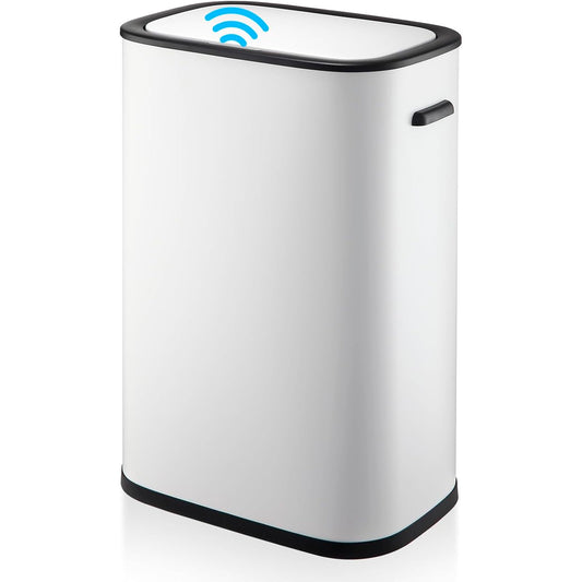 DYTesa Kitchen Trash Can with Lid, Automatic Motion Sensor Trash Can for Kitchen Home Office, Bedroom, Living Room, Smart Garbage Can Touchless High-Capacity Waste Bin, 55L/14.5 Gallon, White