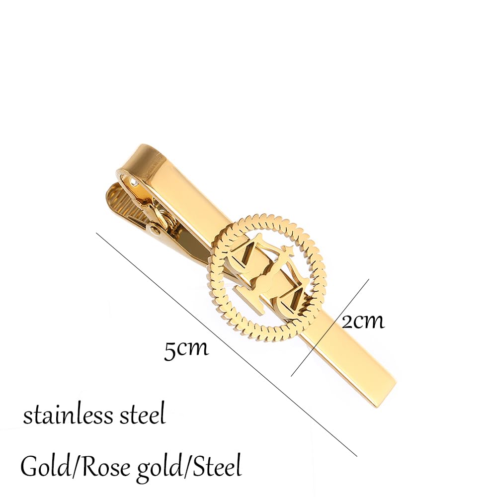 Metal Balance Badges Suit Brooch Libra Scales Brooches For Men (rose gold pin+tie clip)
