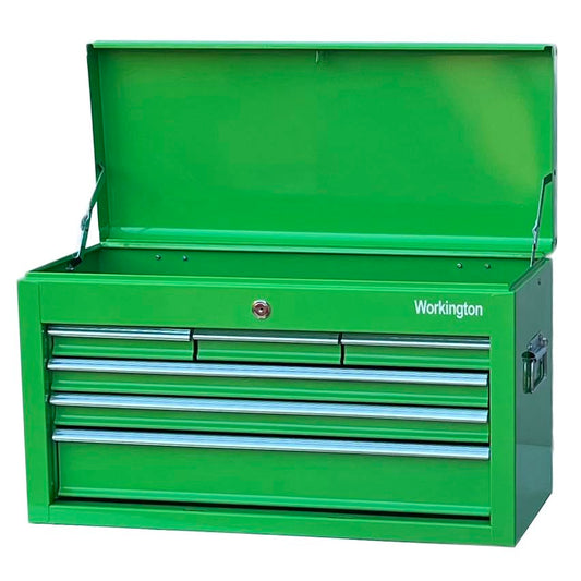 Workington Portable Metal Tool Chest with 6 Drawers, 24" 6-Drawer Tool Chest Cabinet with Ball Bearing Drawer Slides, Steel Tool Storage Box Organizer 4005 Green