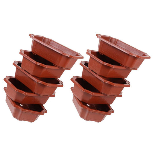 Milisten 10pcs Rectangular Bonsai Pot Durable Plastic Flowerpots for Gardening Easy to Move Nonslip Base for Bonsai Cultivation and Decoration