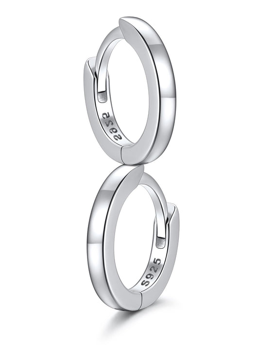 SILVERCUTE 925 Sterling Silver Huggie Hoop Earrings for Women,Hypoallergenic Small Silver Hoop Earring Cartilage Earring Lightweight Huggies Earrings for Women,8/10/12mm