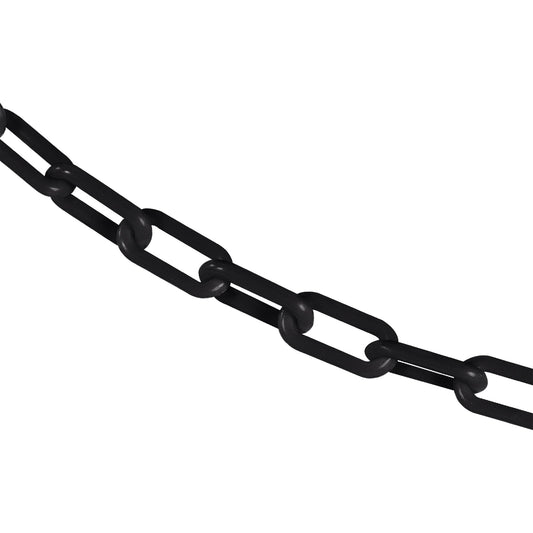 Mr. Chain Plastic Barrier Chain, Black, 1.5-Inch Link Diameter, 25-Foot Length (30003-25)