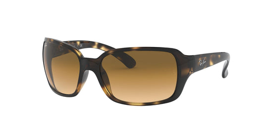 Ray-Ban Womens RB4068 Square Sunglasses, Light Havana/Clear Gradient Brown, 60 mm