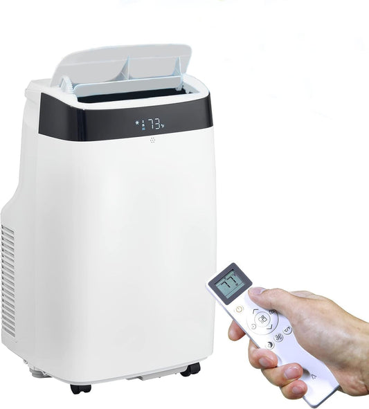 12000 BTU Portable Air Conditioners, Portable AC Unit 3-in-1 with Fan, Dehumidifier, Cools Up To 550 Sq.Ft. Room Air Conditioner, Remote Comtrol, Low Noise, 24 Hours Timer, White Top