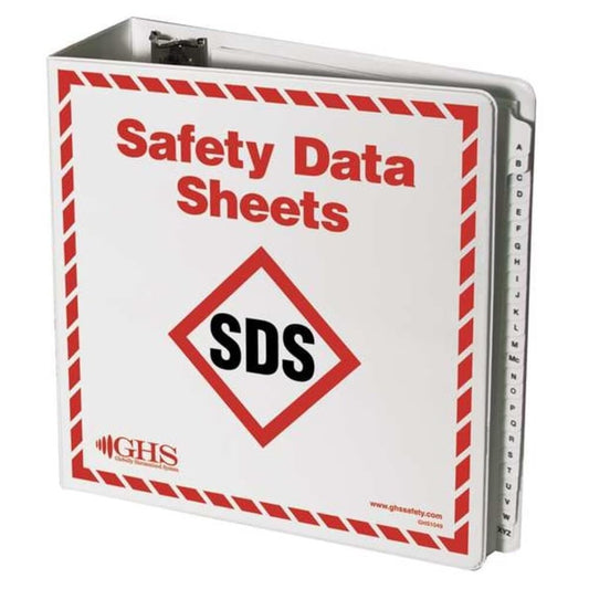 INCOM Manufacturing HazCom 2012 Safety Data Sheets (SDS) Storage Binders, A - Z Dividers, Red and White, Large, 3.0 Inch Slant D Ring, GHS1049
