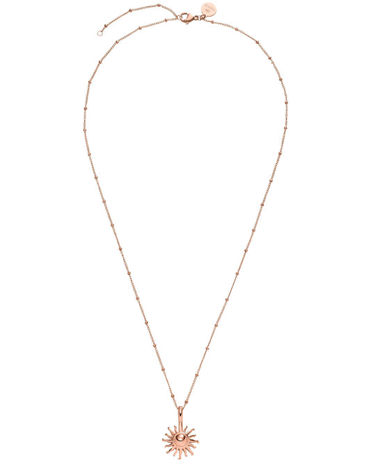 Purelei® Sun Necklace: Waterproof & Adjustable, Chain with sun pendant, 20 to 22 inch adjustable length, 18K Gold plated stainless steel - rosegold