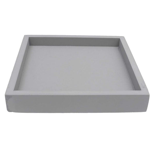 DOITOOL 8.89 Inch Square Thickened Flower Pot Tray Leakproof Plant Saucer Multi-Functional Indoor Balcony Garden Base Grey