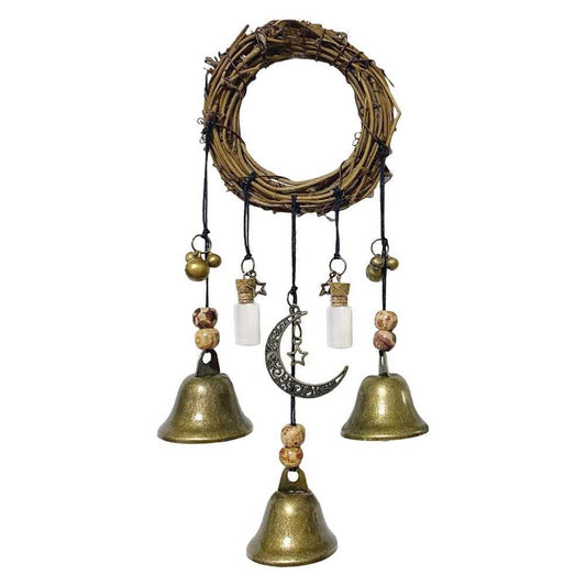 Witch Bells Magical Wind Chimes, Hanger Witchcraft Decor, Crystal Quartz Hanging Pendant Decor