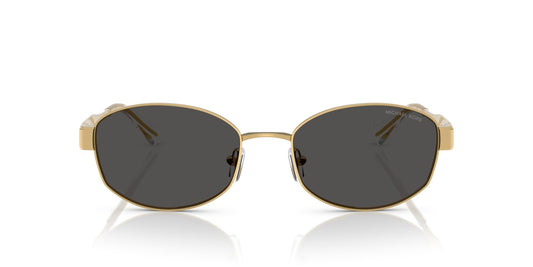 Michael Kors MK1161 Monte Carlo Sunglasses, Yellow Gold/Dark Grey Solid, 56 mm