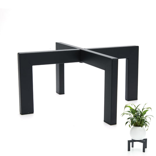 Phikrou Metal Plant Stands Indoor Outdoor, Heavy-Duty Short Black Plant Holder for 5-12 Inch Flower Pots - 1/2/3 Pack Low Stand for Balcony, Corner, Desk, Table Top (Plant Not Included)(3Pcs)