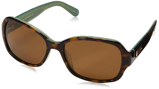 kate spade new york Akira Sunglasses, Women's Trendy Polarized Square Sunglasses with Branded Travel Case