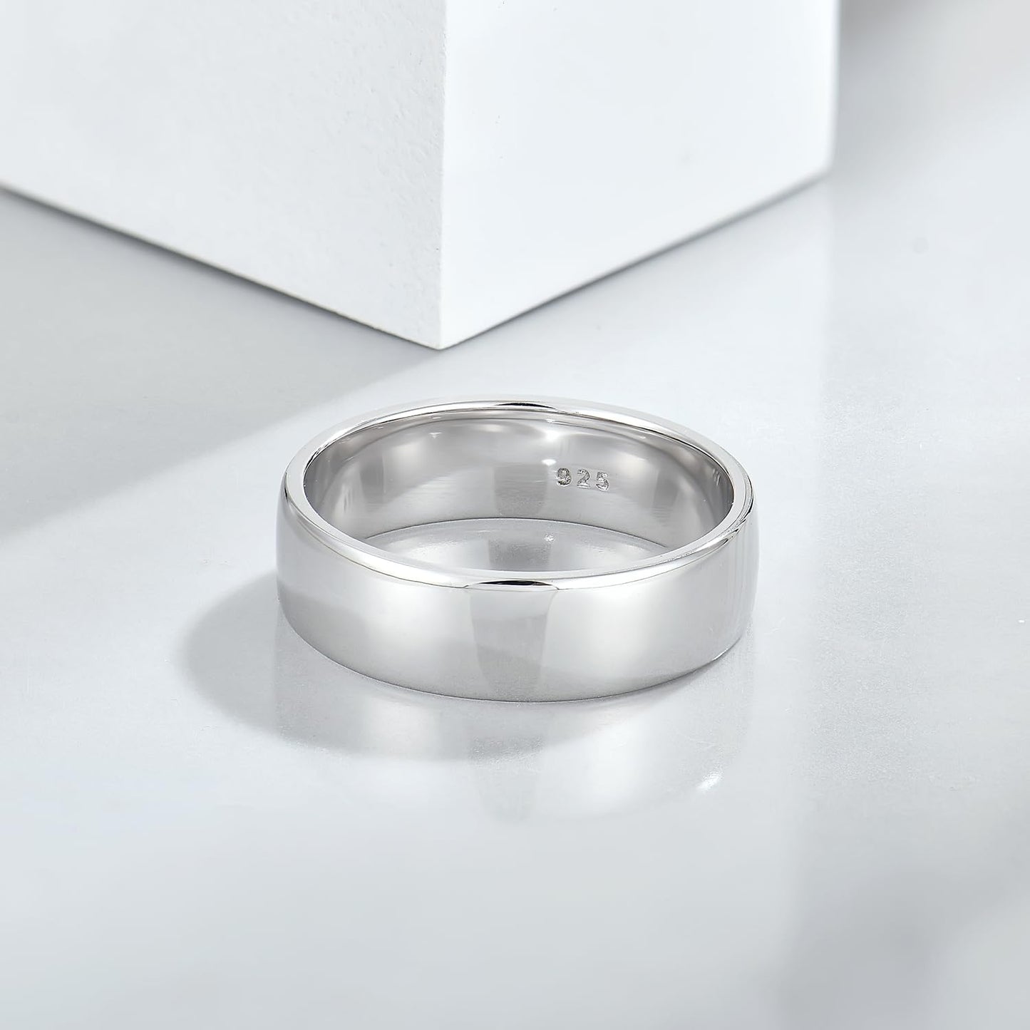 STARCHENIE Solid 925 Sterling Silver 6mm Wedding Band Ring, Comfort Fit High Polish, for Men and Women (Size 12)