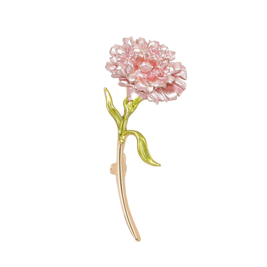 Vcagirest Enamel Carnation Flower Brooch Pin for Women Unique Floral Bouquets Lapel Pin Birthday Holiday Gift for Wife Girlfriend Mother