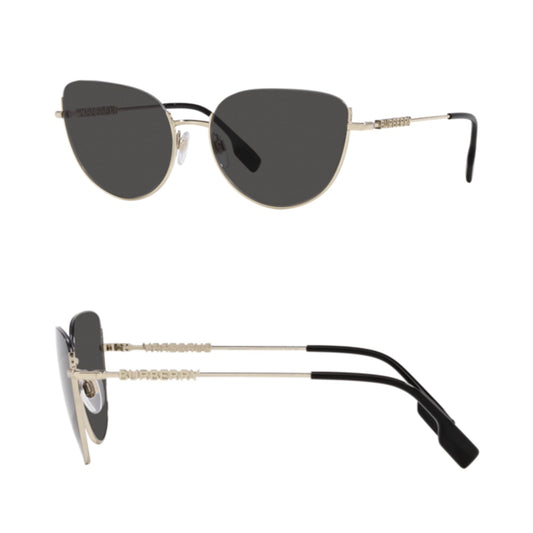 BURBERRY HARPER BE3144 Cat eye Shape Steel Sunglasses with Luxury Eyewear Kit