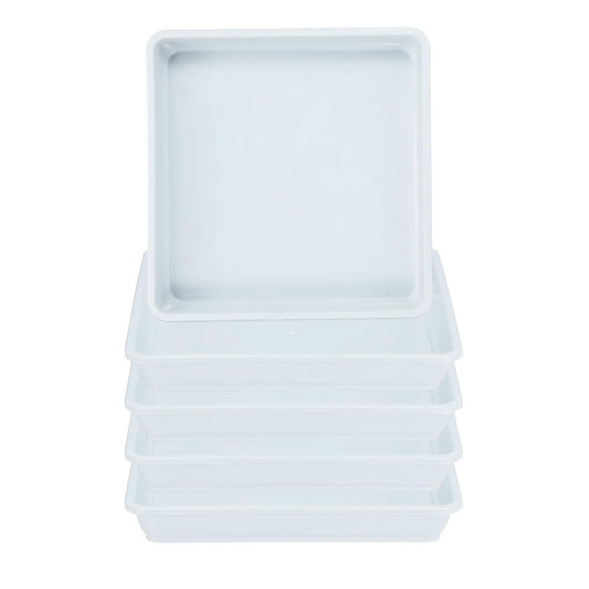 PATIKIL Plant Saucer Tray, 5 Pack 7 Inch Plastic Square Plant Saucer Flower Planter Drip Tray for Indoors Outdoors Patio Balcony, White
