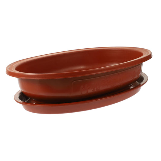 Garneck 1Set Large Oval Bonsai Planting Pot Oval Flower Pot with Tray Plastic Bonsai Planter for Large Flower Pot for Bonsai Trees