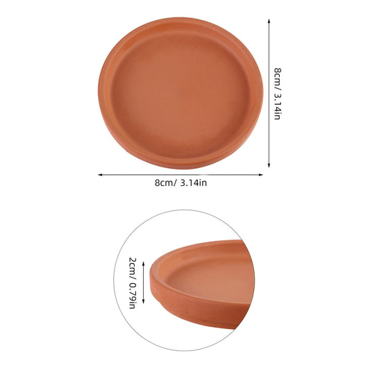 Toddmomy 3 Inch Terracotta Saucers for Flower Pots, Set of 5 Natural Clay Plant Trays for Indoor/Outdoor Succulents, Desktop Protection & Drainage Base