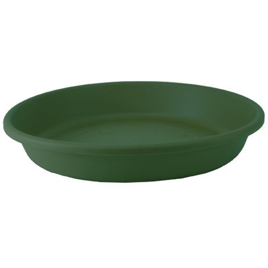 The HC Companies Flower Pot Saucers - Plastic Plant Saucer for Outdoors & Indoors - Traditional Design Plant Pot Trays for Water Drainage - Durable & Stylish Round Plant Tray (14-inch Evergreen)