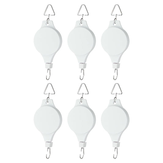 PATIKIL Plant Hanger, 6 Pcs Pulley Retractable Triangle Hanging Flower Basket Hook Indoor and Outdoor Plant Pots Holder, for Planters, Flower Basket, Wind Chimes, Bird Feeders, White