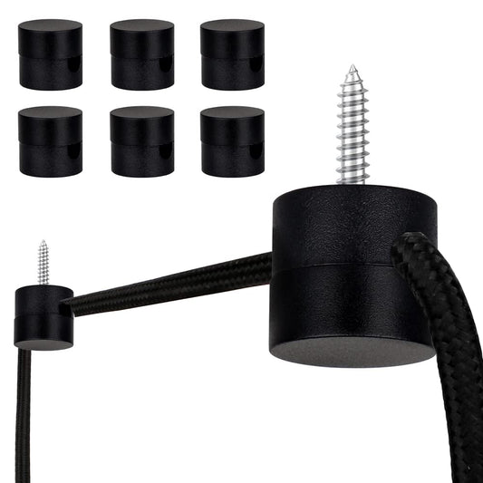 Zevnico 6 Pack Swag Hooks for Ceiling Light, Black Pendant Light Hanging Hook, DIY Lamp Hanging Electric Wire Cable Cord Chandelier Fixture Hardware Wall Hook