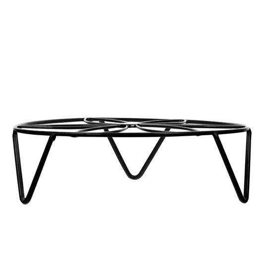ARTIBETTER Iron Flower Stand and Plant Shelf for Indoor Outdoor Use, Black Metal Decorative Flowerpot Rack, Floor Balcony Garden Plant Holder, Heavy Duty Iron Flower Shelf