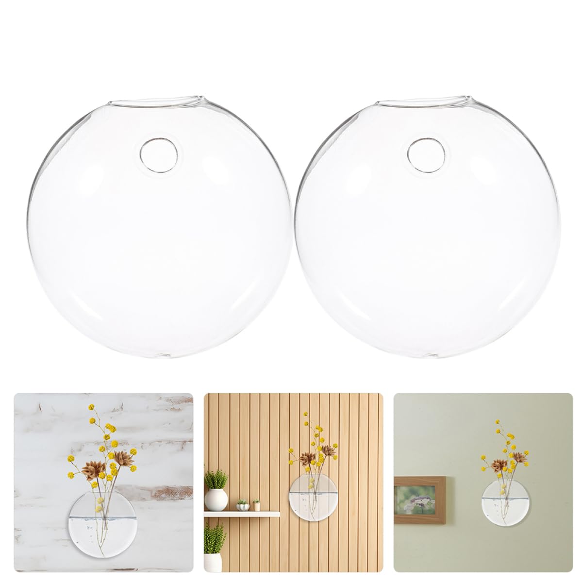 Ciieeo 4pcs Unique Hydroponic Vase Wall Planter Glass Terrarium Jar Modern Vase for Indoor Plants Wall Decor