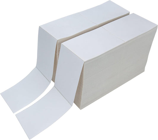 L LIKED 4000 4x6 Thermal Shipping Labels Fanfold, Direct Thermal Printer Labels Compatible with Zebra Rollo - Perforated Strong Adhesive