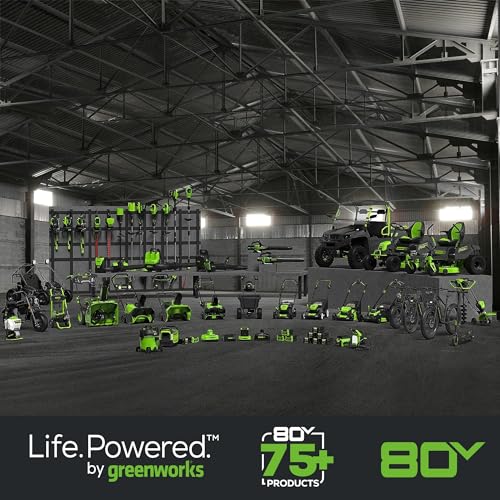 Greenworks 80V 21" Self-Propelled Cordless Lawn Mower – Brushless Motor, LED Lights, 4.0Ah Battery & Rapid Charger (75+ Compatible Tools)