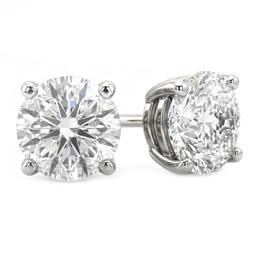 Diamond Earrings Studs for Women | Lab Grown 1/6 CTTW Real 14K White Gold Small Diamond Earrings | Certified by Gemologists | Ideal Valentine's Day Surprise for Wife