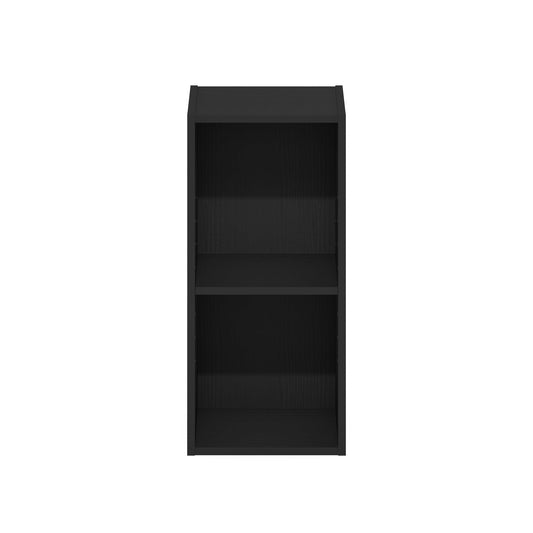 Furinno Fulda Book Shelf, 2-Tier Narrow Bookshelf, Bookcase with 10-in Width Storage Shelf, 9.3 x 9.8 x 21.2, for Living Room, Bedroom, Home Office, Darkwood