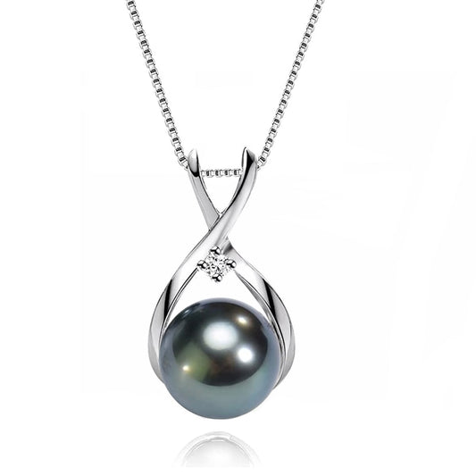 NONNYL Gifts for Wife Women Anniversary-Tahitian Black Pearl Necklace-Mom Girlfriend Her Fine Jewelry Mothers Day Valentines Christmas Birthdays Gift