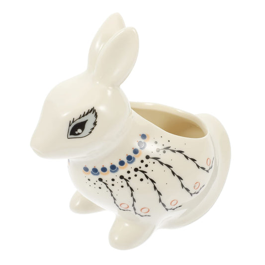 GANAZONO Flower Pots Mini Ceramic Bunny Planter Decorative Cartoon Rabbit Small Flower Pot Succulent Planter for Succulent Plant Cactus Flower Style 2 Animal Succulent Pots