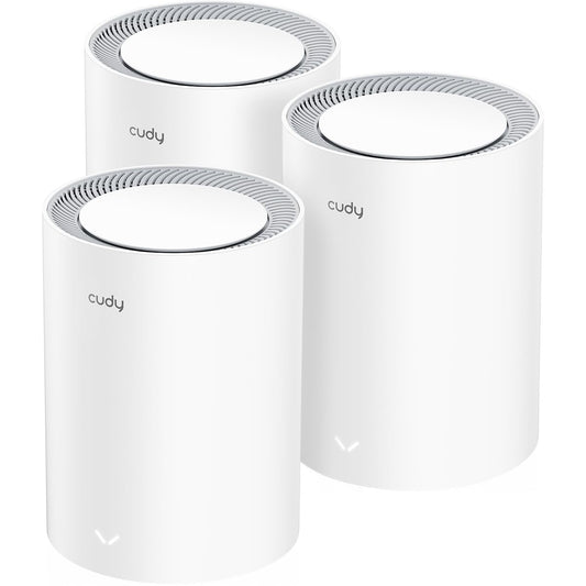Cudy Dual Band BE3600 WiFi 7 Wi-Fi Mesh System, 3.6 Gbps 160 Mhz, Coverage up to 2900 Sq.ft, 3 Gigabit Ports, Multi-VPN Compatible, Cudy APP Control(M3600 3-Pack)