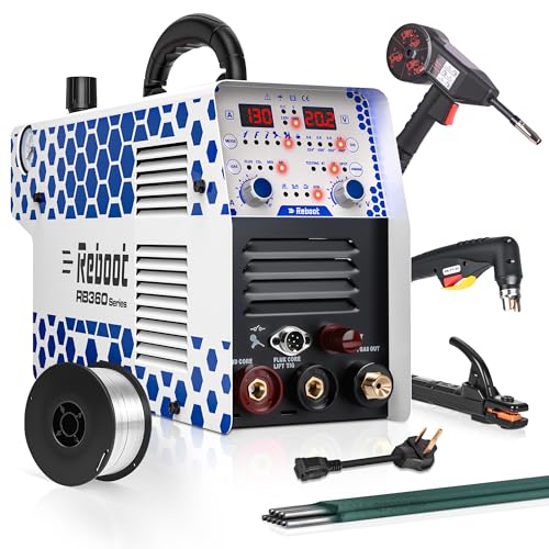 Reboot 7-in-1 MIG Welder Plasma Cutter Combo 130A Dual Voltage 120V/240V Multiprocess Welder Gas MIG/Flux Core/Plasma Cut/Stick/LIFT TIG/Aluminum Welder Machine with Spool Gun