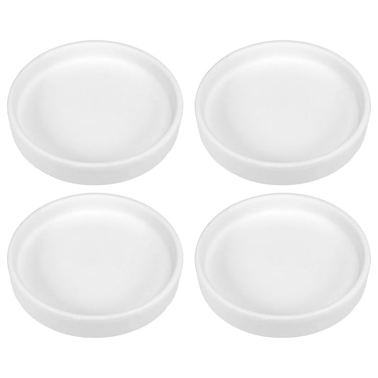 PATIKIL 4.5 Inch Round Ceramic Plant Saucer, 4 Pack Plant Saucer Tray Flower Planter Drip Tray for Indoors Outdoors Patio Balcony, White