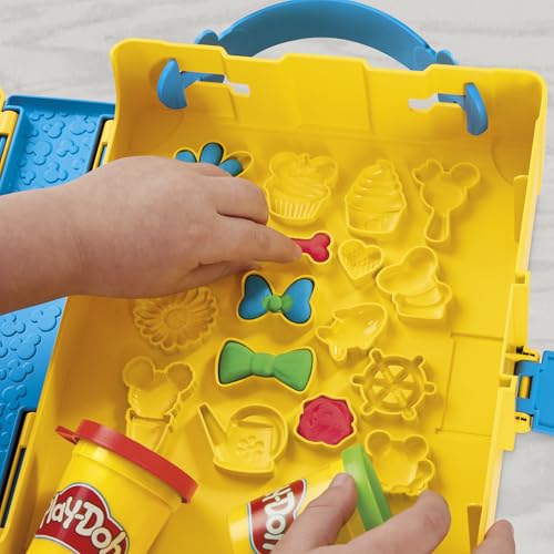 Play-Doh Disney Junior Mickey Mouse Clubhouse, Shape a Story Playset, Storage & Travel, Arts & Crafts Preschool Toys for Kids 2+