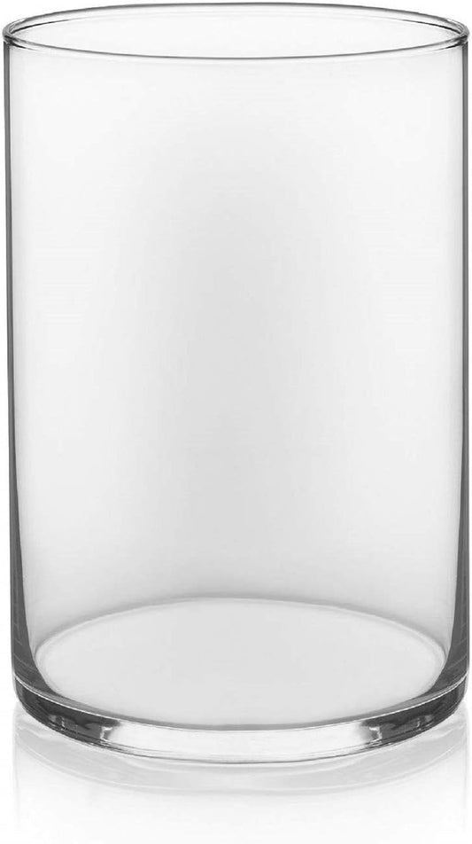 Floral Supply Online - 5" Wide x 8" Tall Cylinder Glass Vase for Weddings, Events, Decorating, Arrangements, Flowers, Office, or Home Decor
