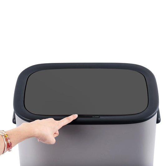 PrecisionAuto 14.5 Gal/55L Motion Sensor Trash Can, Touchless Automatic Garbage Bin with Soft-Close Lid & Handle, Rectangular Waste Basket for Kitchen, Bathroom, Bedroom, White(No Inner Bucket)