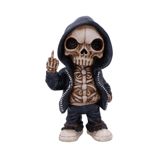 Nemesis Now Skeleton Flipping The Bird Figurine, Edgy Urban Street Art Inspired Decor, Hand-Painted Figure