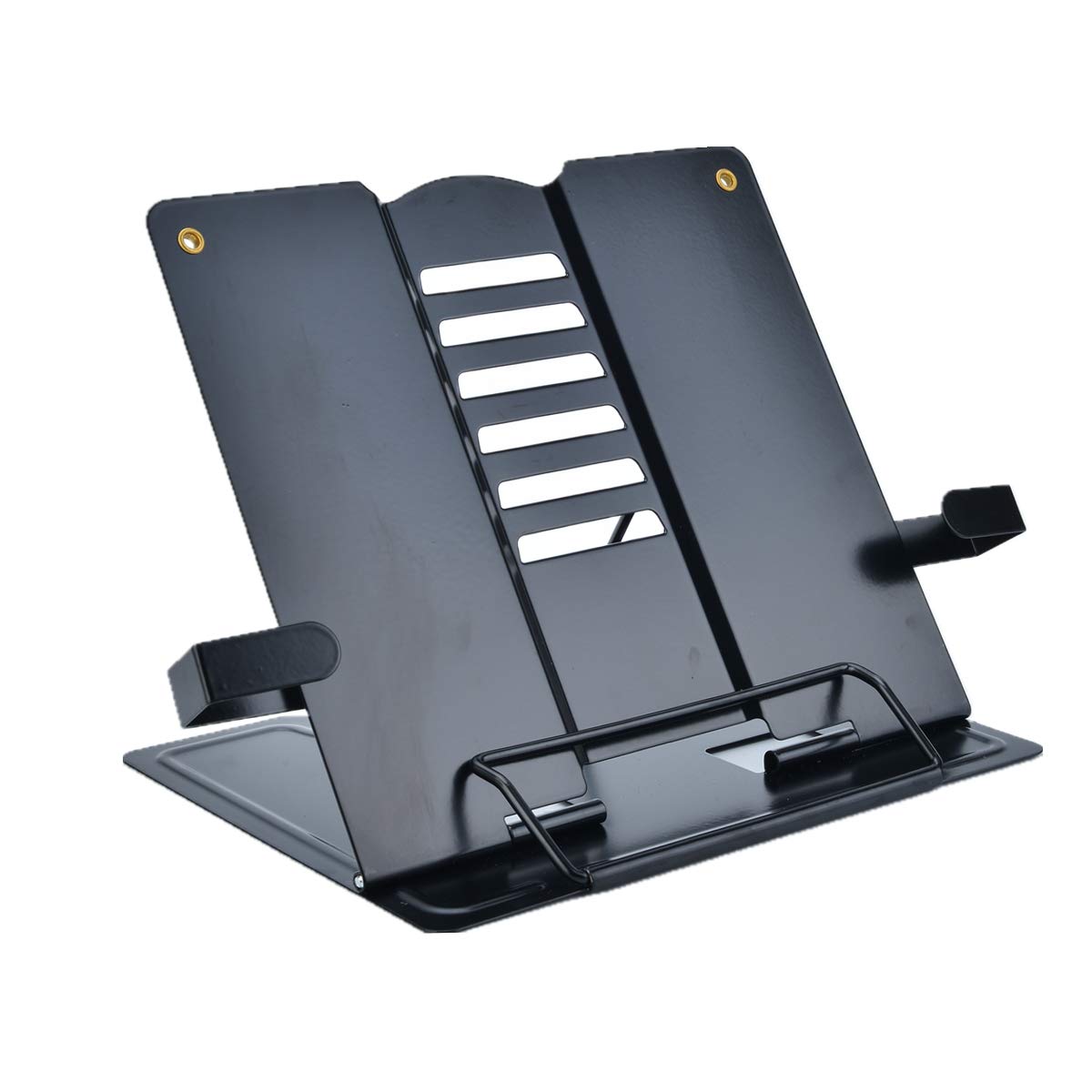 Citmage Desk Book Stand Document Holder Heavy Duty Metal Reading Stand Black for Book Magazine Menu iPad Music Score Speech Draft with 6 Adjustable Positions (Upgrade Edition)
