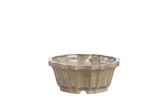 Willow Bonsai Ceramics Flower Design Bonsai Pot 4.5 Inch – Elegant Ceramic Bonsai & Succulent Planter, High‑Fired Frost‑Proof Stoneware with Drainage & Wiring Holes, Handmade in USA (Copenhagen)