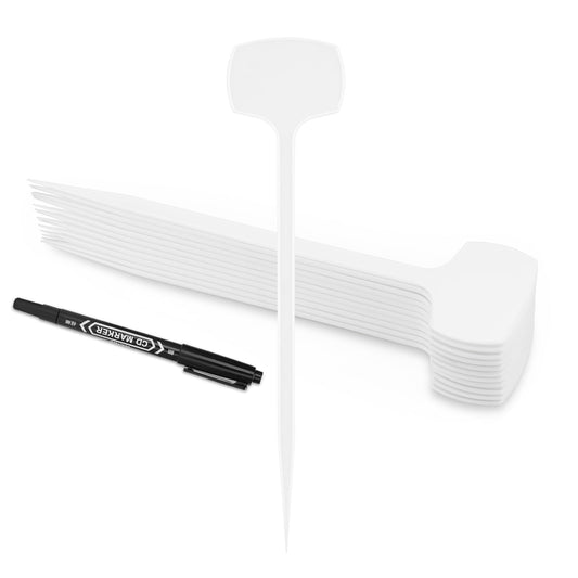 KINGLAKE Outdoor Large Plant Labels - 50 Pcs 11.2'' Tall Plastic Plant Tags Nursery Garden Labels Plants Markers for Outdoor Garden Waterproof Plants Name Tags for Vegetable with Permanent Marking Pen