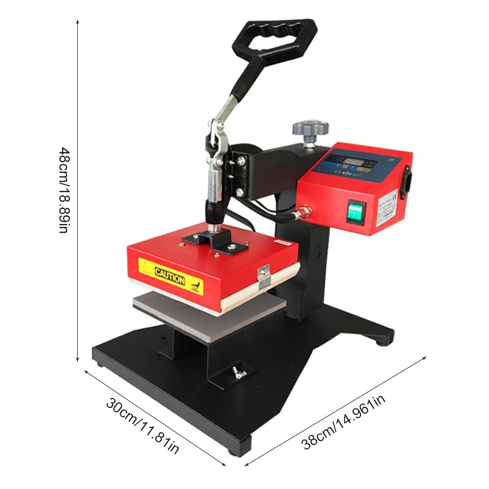 Erhdexzhg Electric Hot Press Machine,Temperature and Time Adjustable Heat Press Transfer Machine,Upper Rotational Multifunction Heat Press Machine for Commercial or Home DIY Various T Shirts