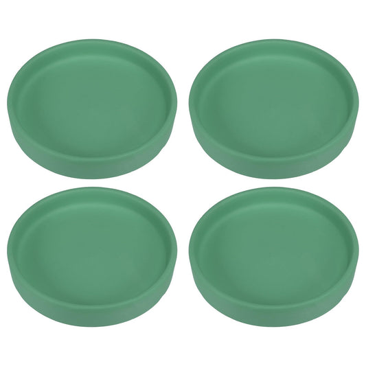 PATIKIL 4.5 Inch Round Ceramic Plant Saucer, 4 Pack Plant Saucer Tray Flower Planter Drip Tray for Indoors Outdoors Patio Balcony, Teal