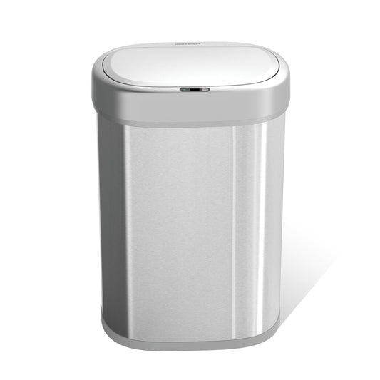 Ninestars DZT-80-24 Automatic Motion Sensor Trash Can with Adjustable Sensor Range, Stainless Steel Base, Silver Lid, 21 Gallon