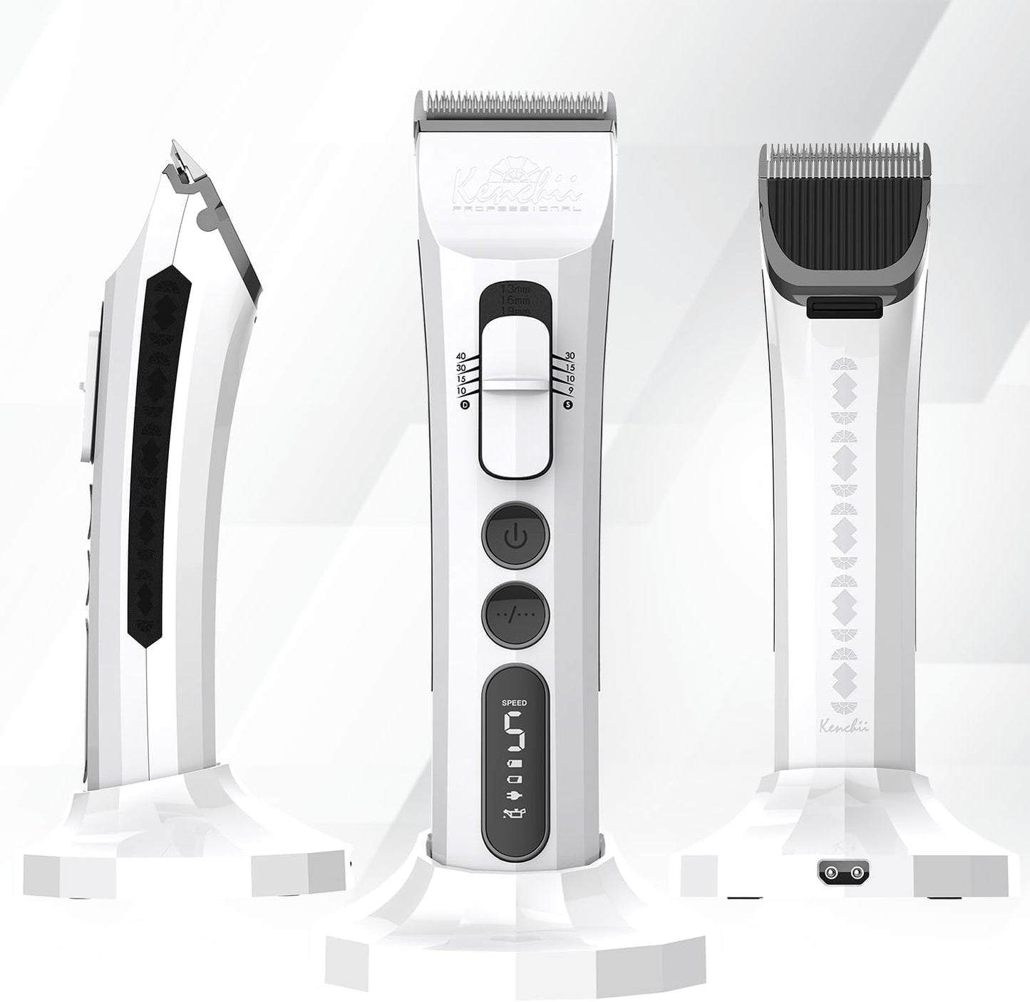 Kenchii Flash Dog Clippers for Grooming 4-in-1 Digital Cordless Cat & Dog Grooming Clipper for Pet Care, Precision Pet Grooming Trim, Shape, and Style Effortlessly, White