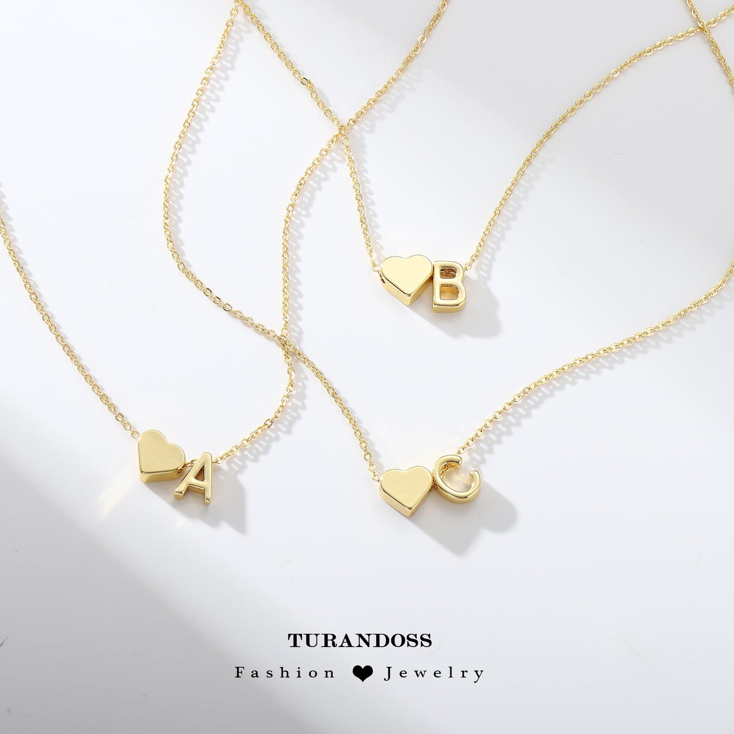 Turandoss Heart Necklaces for Women Trendy, 18K-Gold-Plated Tiny Heart Initial G Dainty Birthday Gifts Initial Necklaces for Women Jewelry