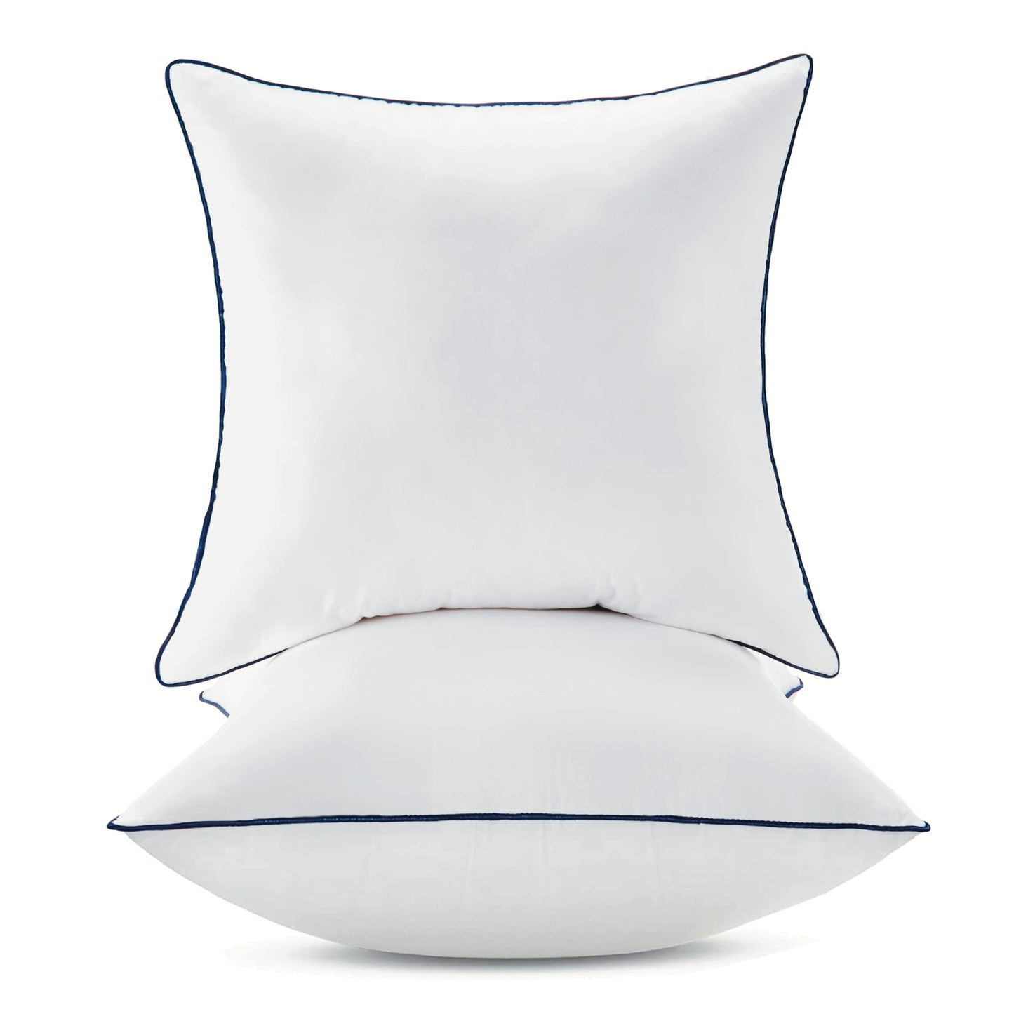 20x20 Inch Pillow Inserts Set of 2-100% Cotton Cover, Square Decorative Throw Pillows for Couch, Sofa, Chair, or Bed (2 Pack, 20x20 Inch)