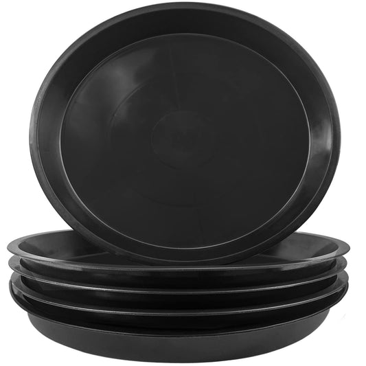OUPSAUI 5 Pack 4 10 12 14 16 18 20 22 Inch Plant Saucer, Plant Trays for Pots, Large Plastic Plant Saucers for Indoors, No Holes Planter Drip Tray (14inch)