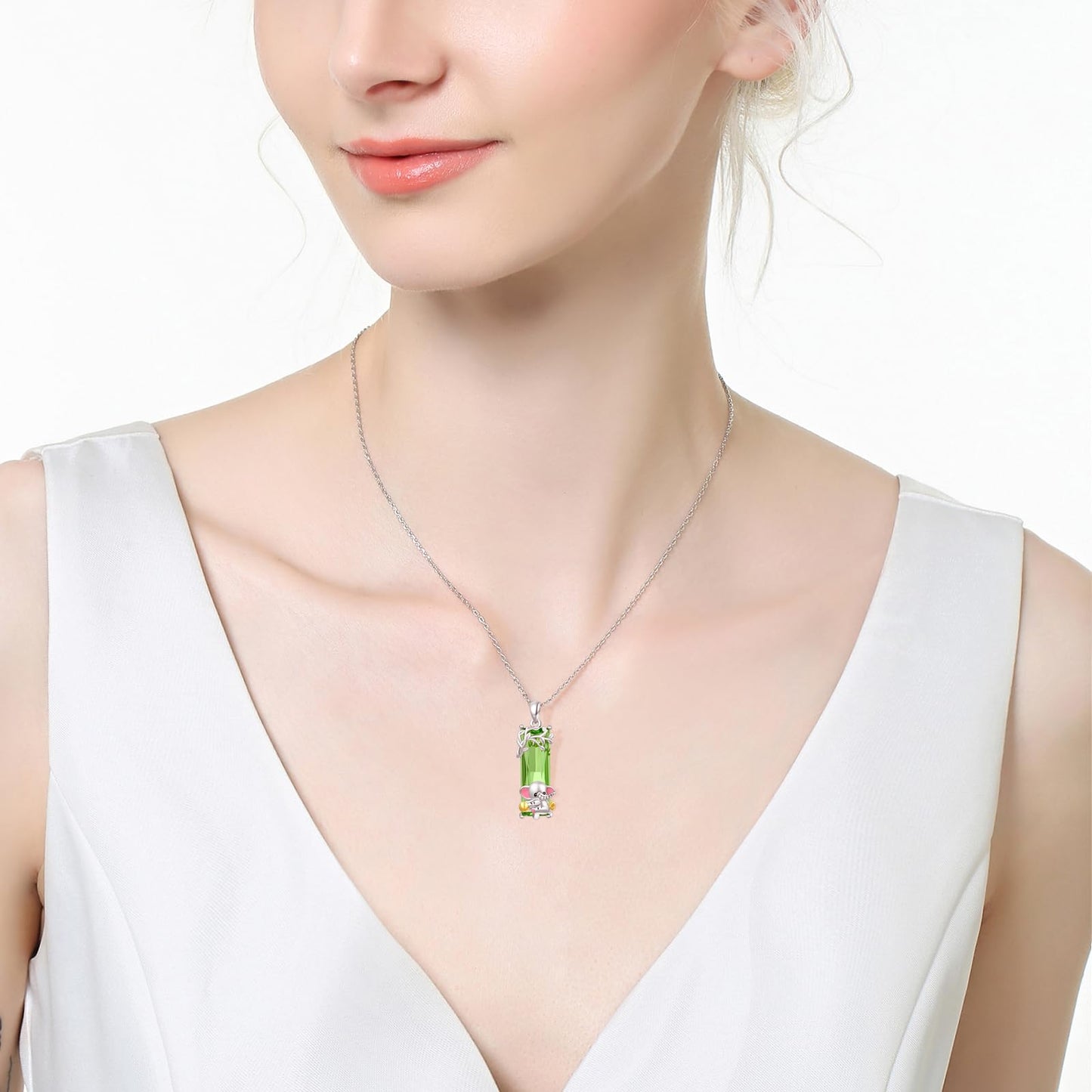 AENEAS Elephant Necklace for Women Sterling Silver Cute Good Luck Elephant Pendant Necklace Crystal Jewelry Gifts for Women Wife
